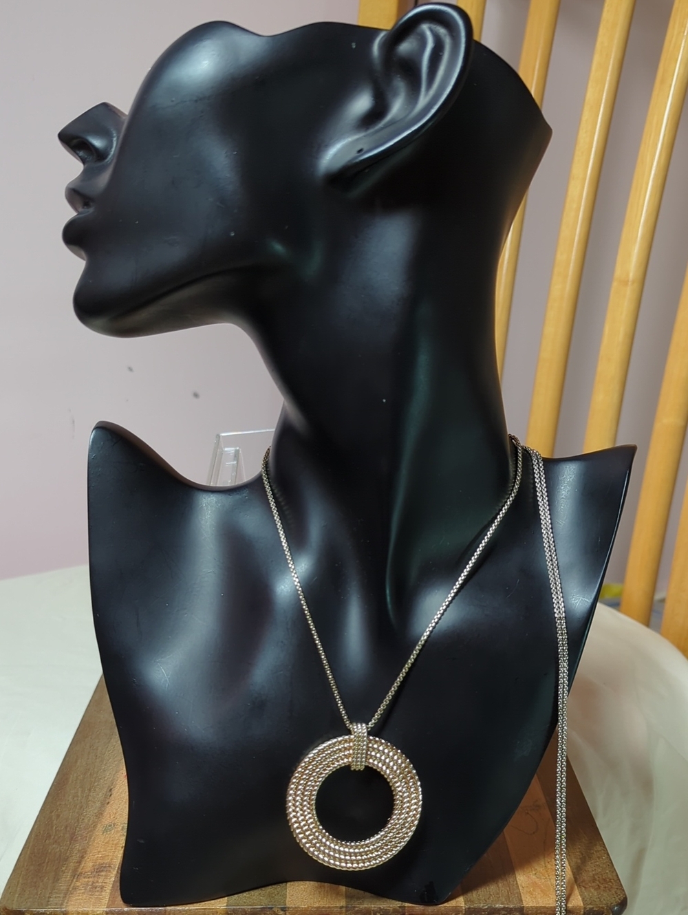 Lauren Ralph Lauren LRL Champagne Gold Tone Adjustable Bolo Slider Necklace